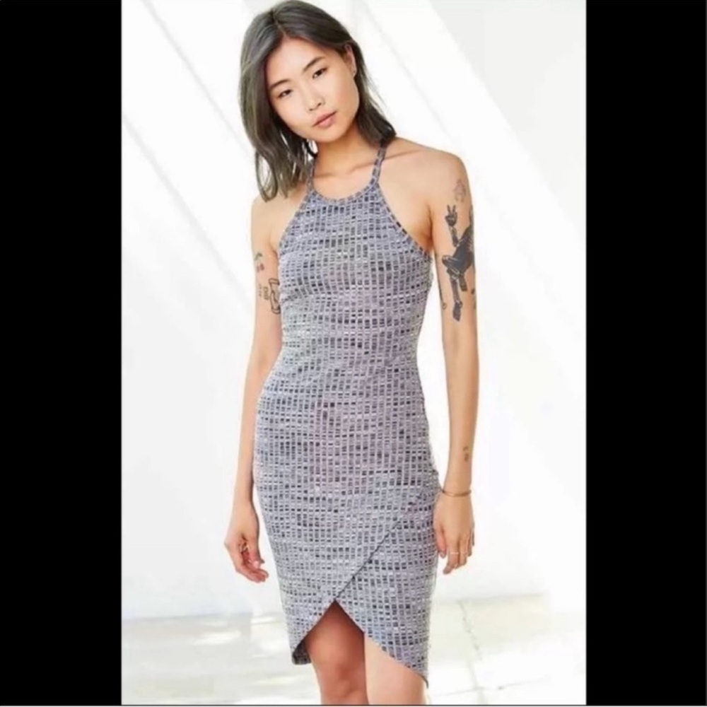 UO Silence + Noice Gray Bodycon High Neck Mini Dress‎ Size: M